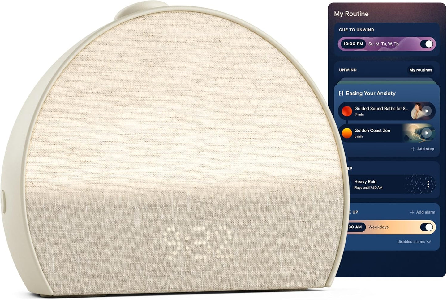 Restore 3 Sunrise Alarm Clock, Sound Machine, Smart Light (Putty) - White Noise, Screen-Free Sleep Routine
