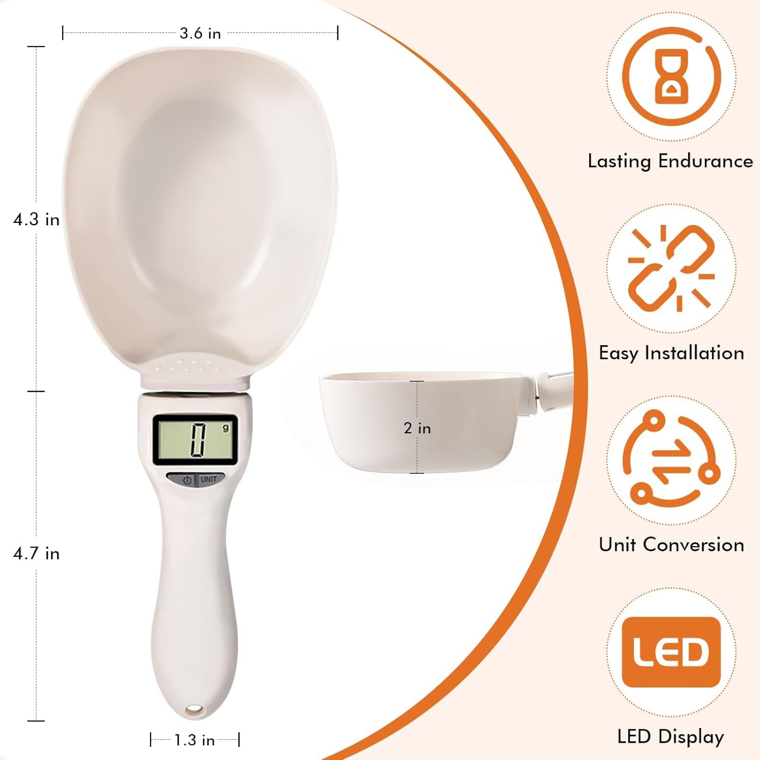 2Pcs Digital Measuring Spoon,Digital Spoon Scale with LCD Screen Display, Digital Food Spoon Scale, Electronic Measuring Spoon for Kitchen Gadgets and Daily Meals