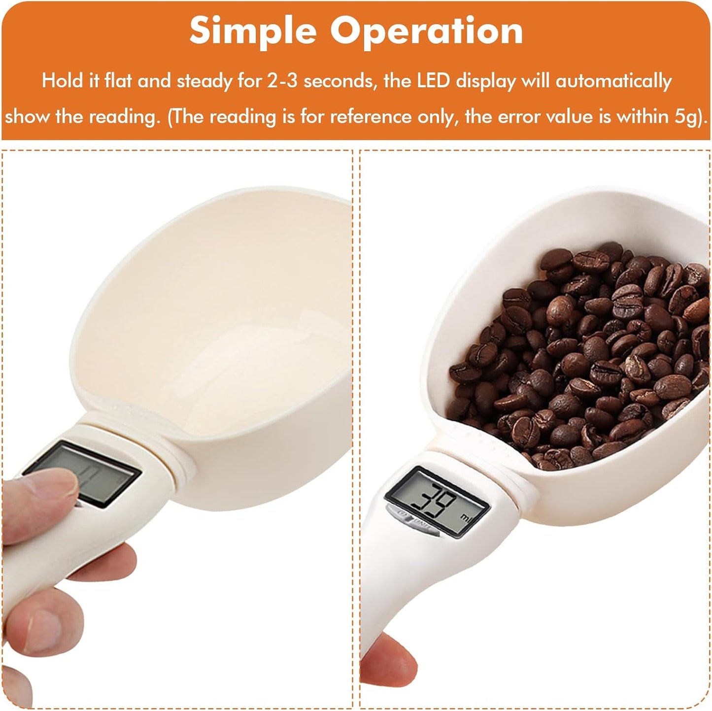 2Pcs Digital Measuring Spoon,Digital Spoon Scale with LCD Screen Display, Digital Food Spoon Scale, Electronic Measuring Spoon for Kitchen Gadgets and Daily Meals