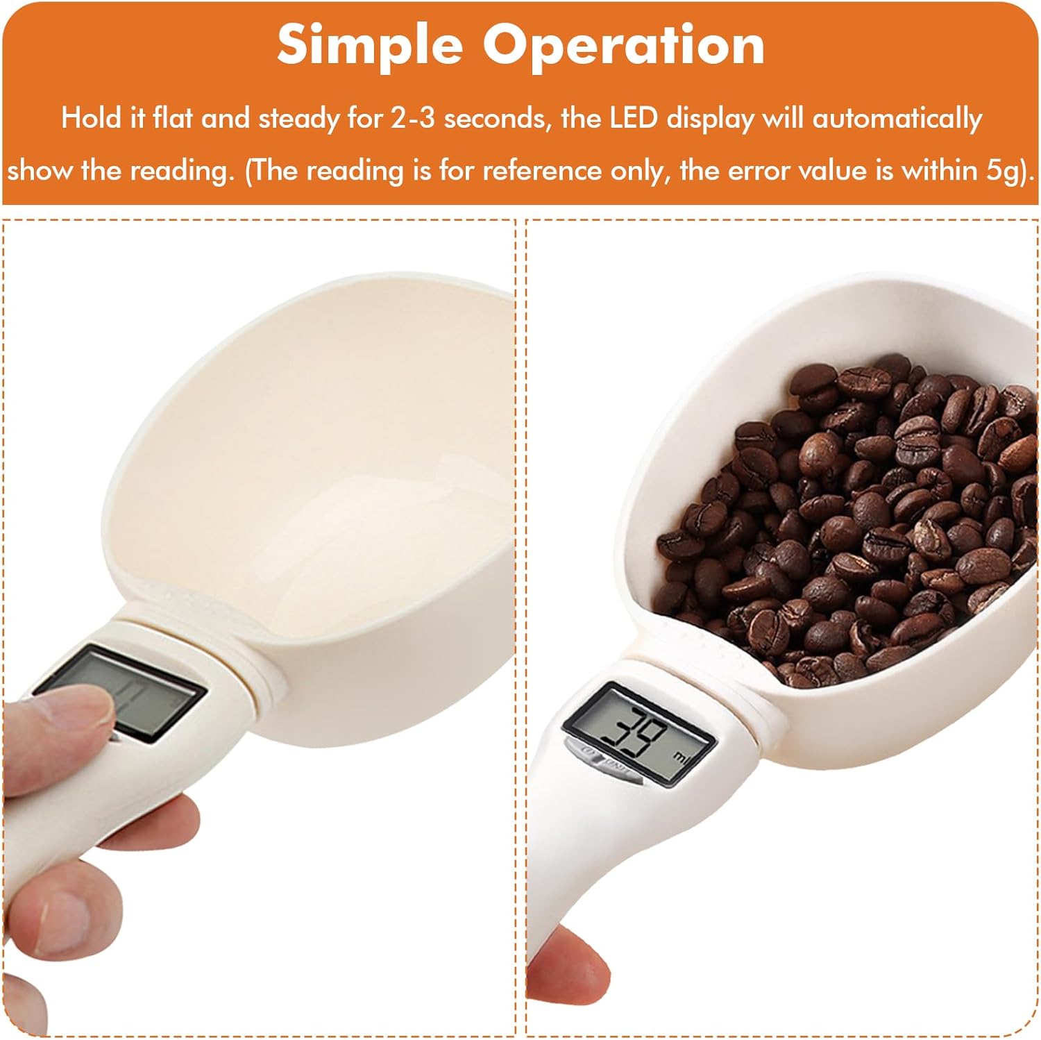 2Pcs Digital Measuring Spoon,Digital Spoon Scale with LCD Screen Display, Digital Food Spoon Scale, Electronic Measuring Spoon for Kitchen Gadgets and Daily Meals
