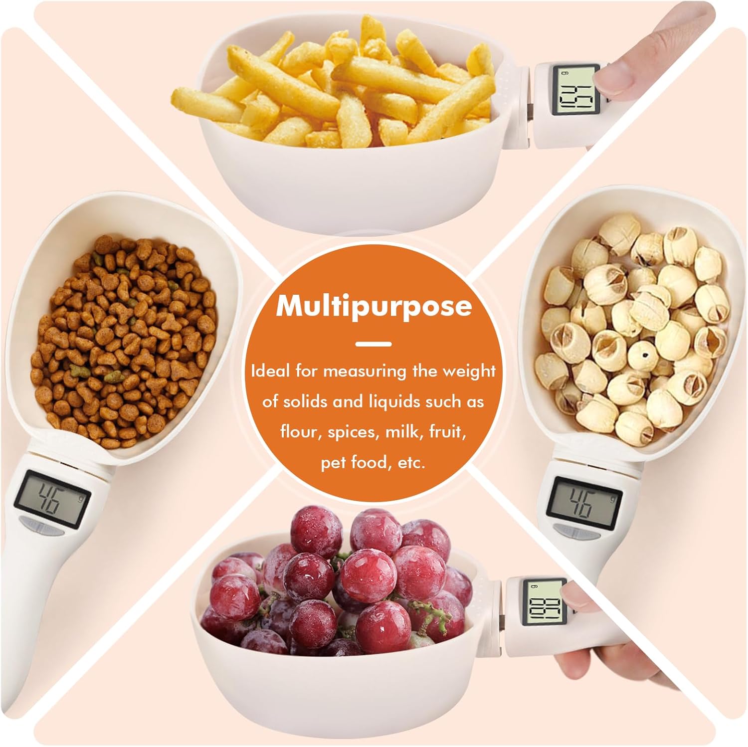 2Pcs Digital Measuring Spoon,Digital Spoon Scale with LCD Screen Display, Digital Food Spoon Scale, Electronic Measuring Spoon for Kitchen Gadgets and Daily Meals