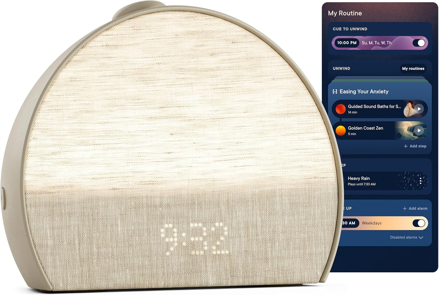Restore 3 Sunrise Alarm Clock, Sound Machine, Smart Light (Putty) - White Noise, Screen-Free Sleep Routine