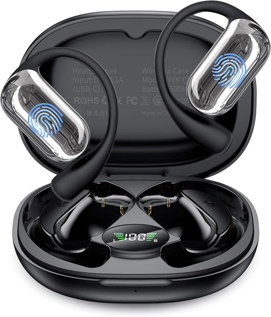 AI Language Translation Earbuds Real-Time, 144 Languages & Accents, Audifonos Traductores Inglés Español, Compatible with Ios & Android, Ideal for Travel, Business, Learning (Deep Black)