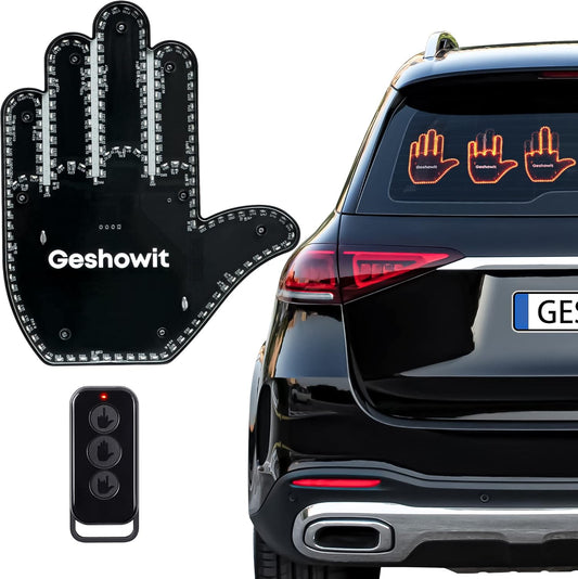 Car Accessories for Men, Car Middle Finger Light with Remote - Give the Bird & Wave & Love to Drivers - Truck Accessories, Finger Flicker LED Hand Gesture Signs, Ideal Gift for Men and Women